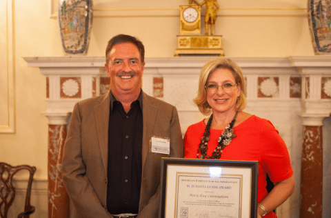 Jon Clements presenting M Juanita Guess Award at AFSA .