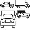 Vehicle fleet insurance icon.