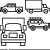 Vehicle fleet insurance icon.