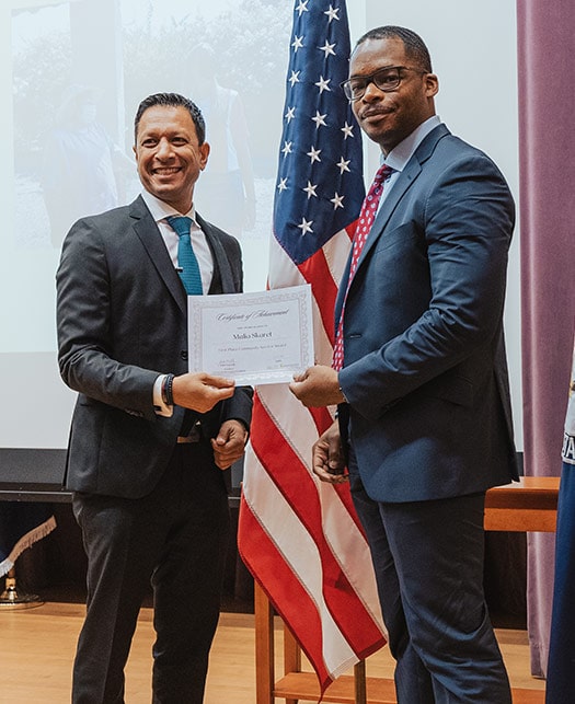 Marcus Haythe and Tarun Chopra, Clements CEO at the FSYF award ceremony.